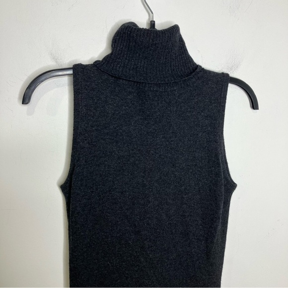 Autumn Cashmere charcoal gray sleeveless dress turtleneck 100% cashmere size XS - Picture 7 of 8
